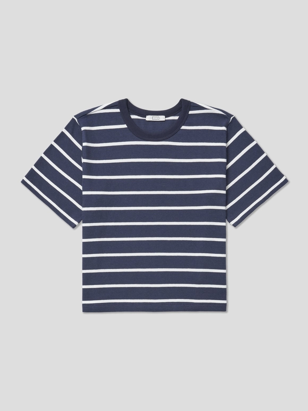 AYR The Practice Tee Dime Knit Short Sleeved Tee Shirt - Navy White Stripe - XL - Picture 14 of 14